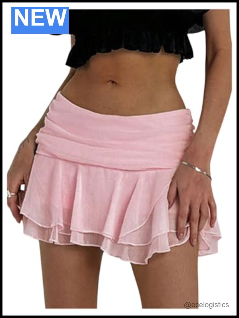 Tiered Ruffle Rave Mini Skirt, Flared Low Waist